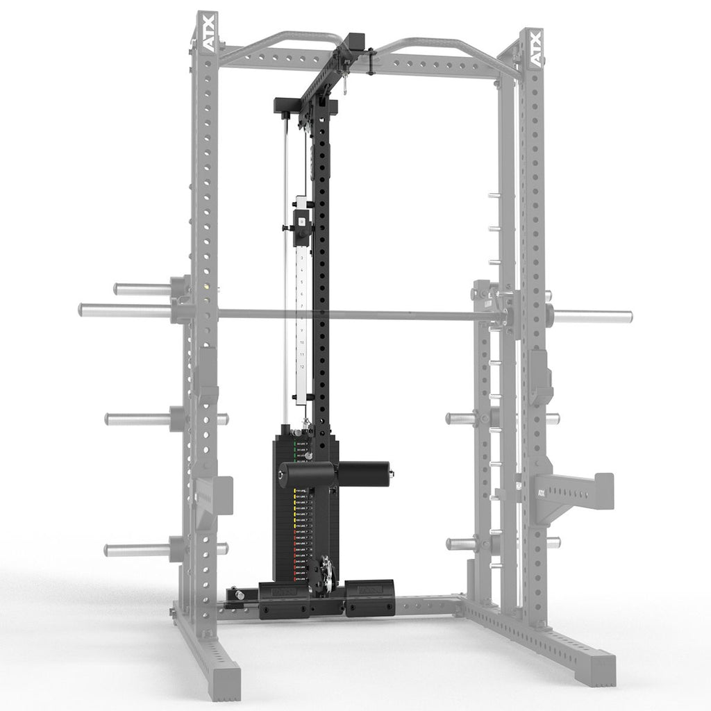 Detalj av Lat Pulldown-tilvalg med 125 kg vektstabel