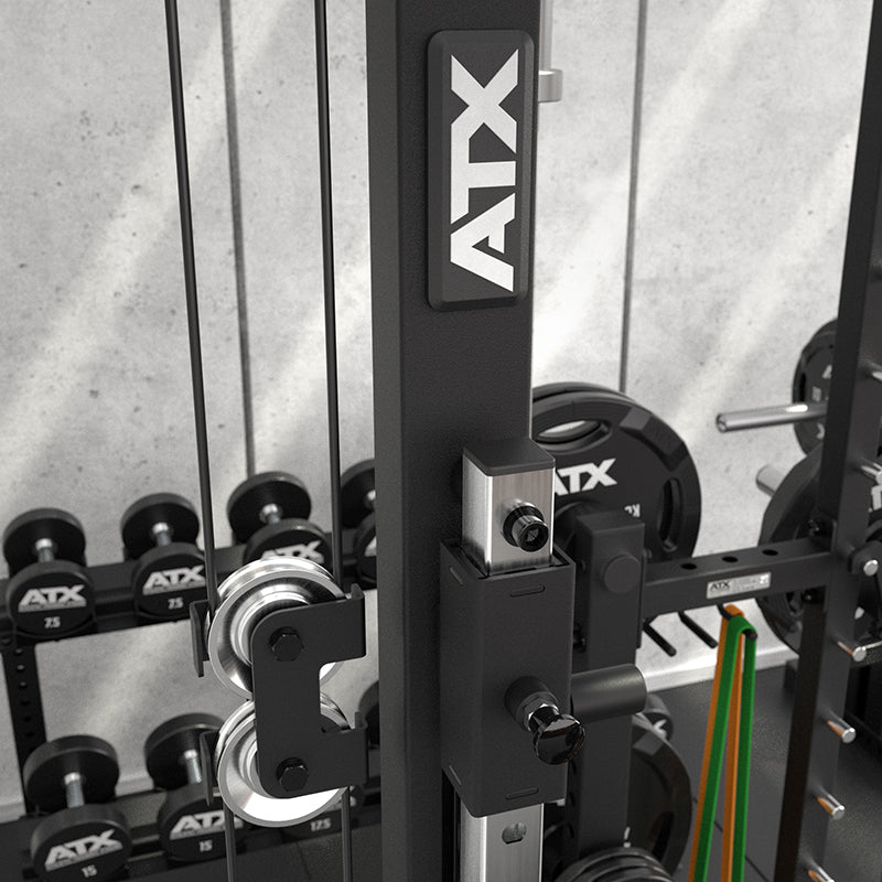 Lat Pulldown-tilvalg med 125 kg vektstabel detalj av vektstabel
