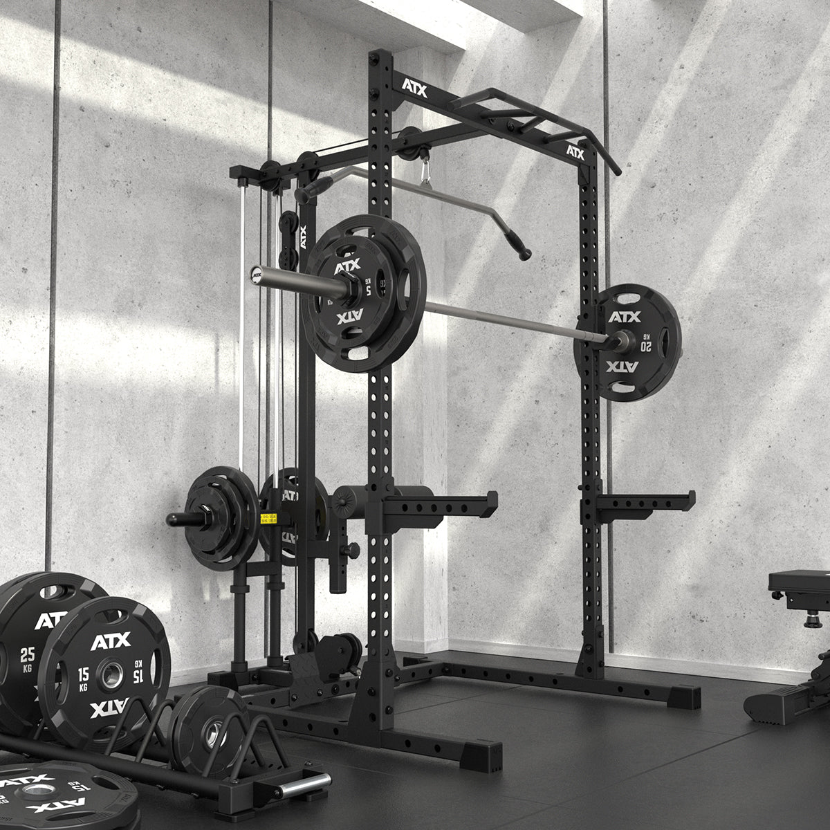 Lat Pulldown-tilvalg Plate Load for Half Rack HRX-510 karabinkrok detalj