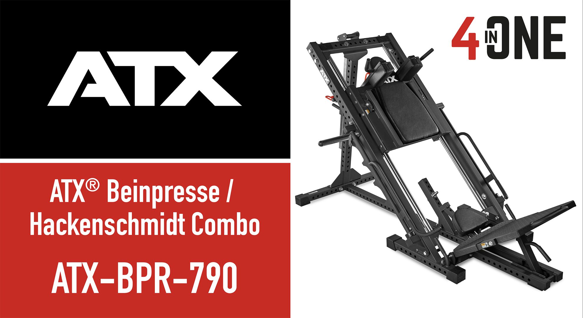 Leg Press / Hack Squat combo 4-i-1 700 kg kapasitet detalj