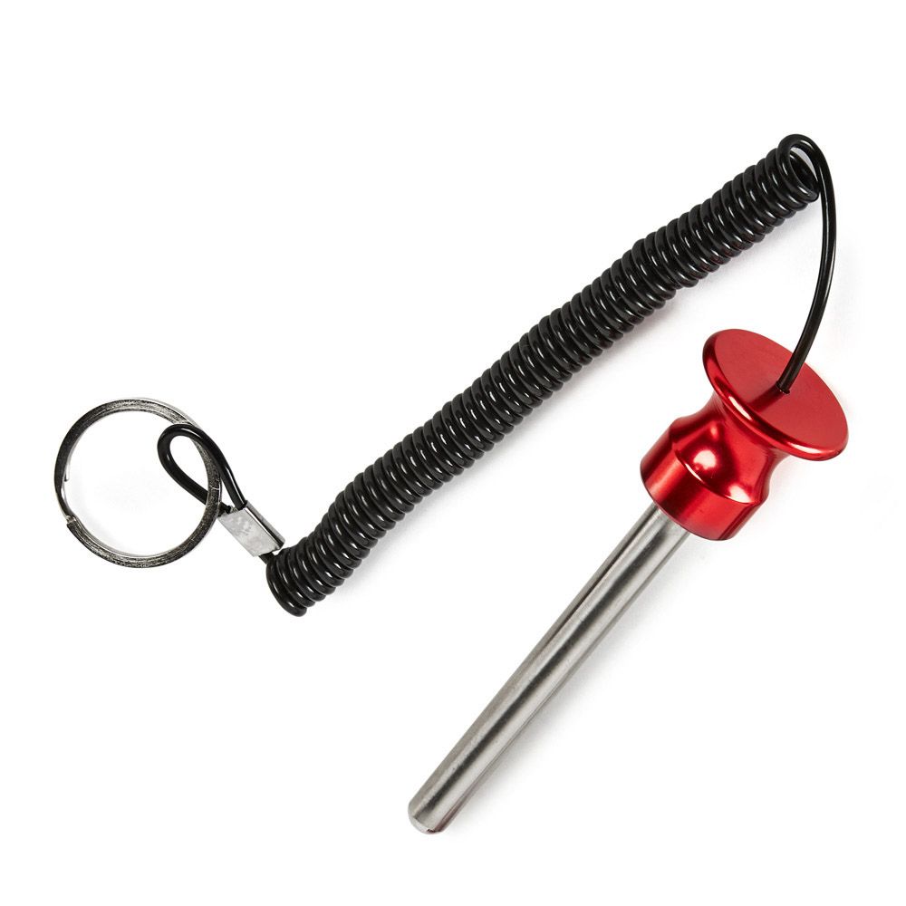 Magnetbolt aluminium 10 x 100 mm med spiralkabel forfra