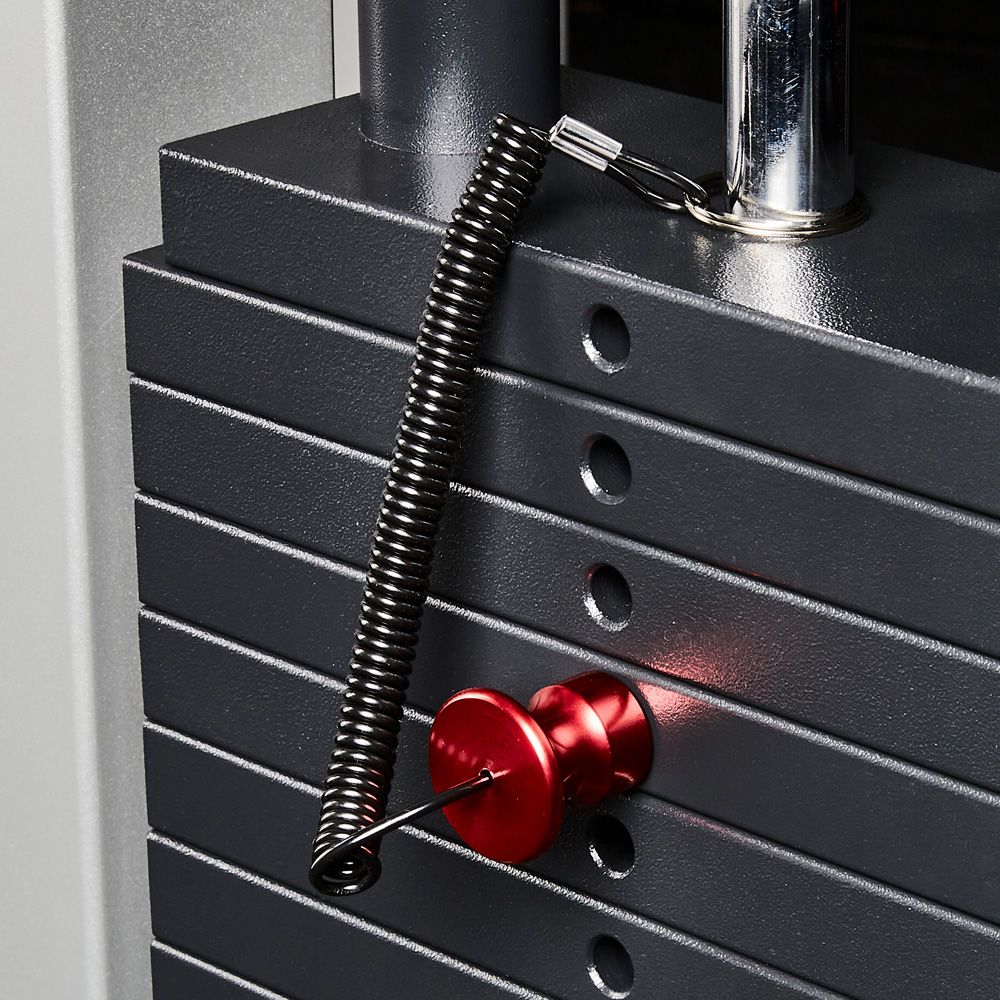 Magnetbolt aluminium 10 mm x 100/140 mm med spiralkabel i bruk