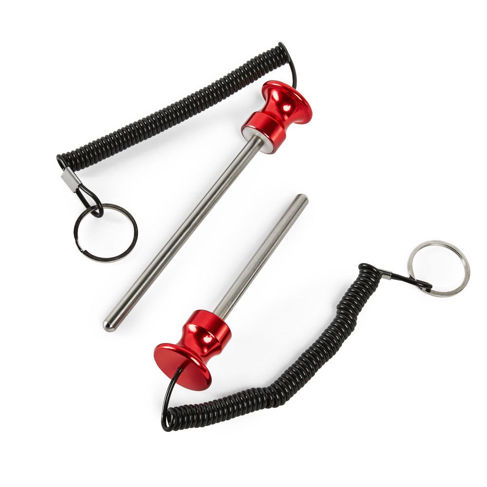 Magnetbolt aluminium 8 mm x 100/140 mm med spiralkabel forfra