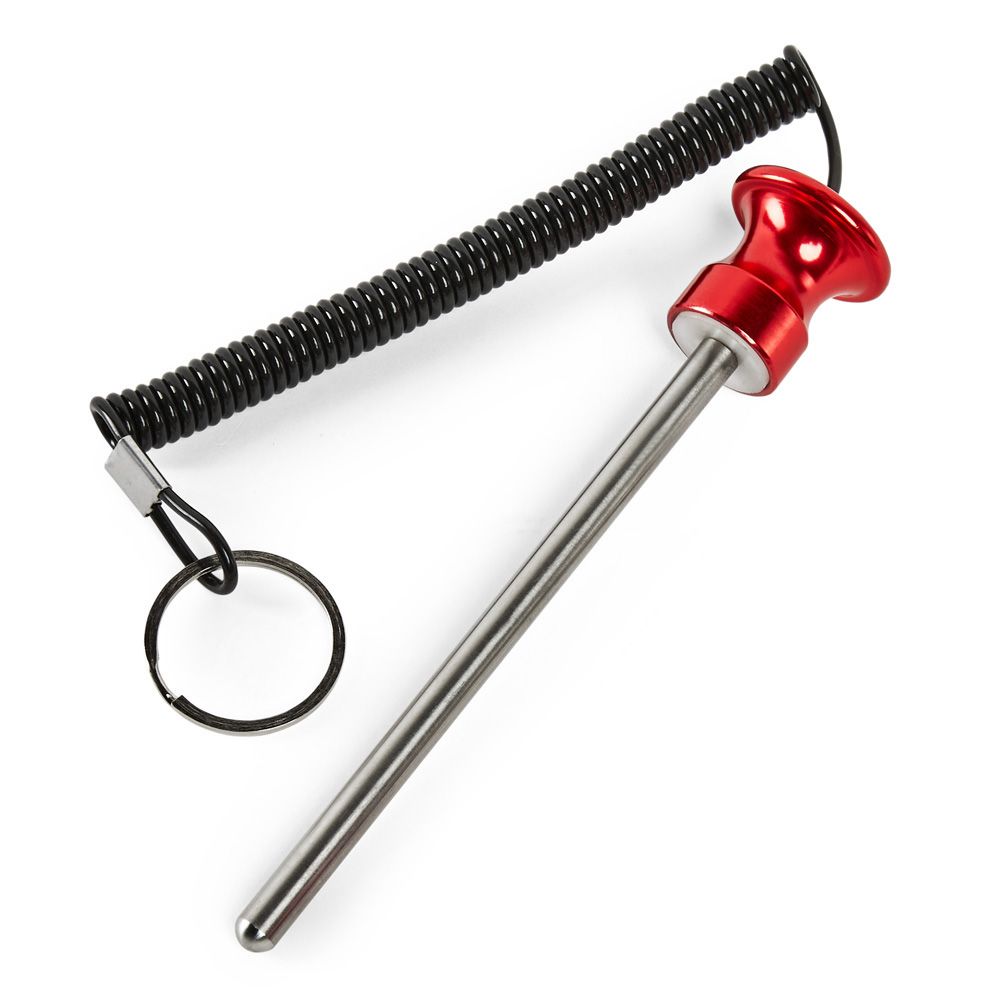 Magnetbolt aluminium 8 mm x 100/140 mm med spiralkabel bakside