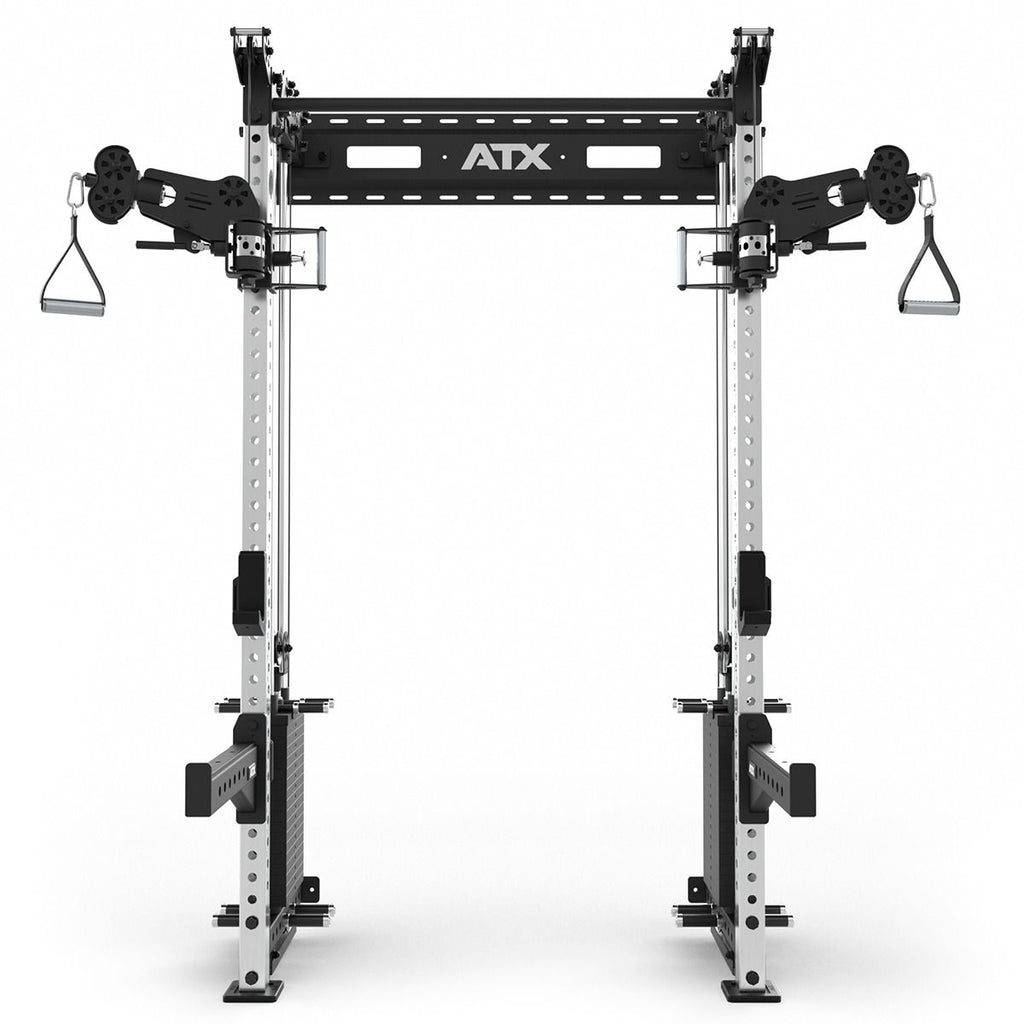 Montert Half Rack med kabelstasjon 2x90 kg vektblokk veggfeste i treningsrom