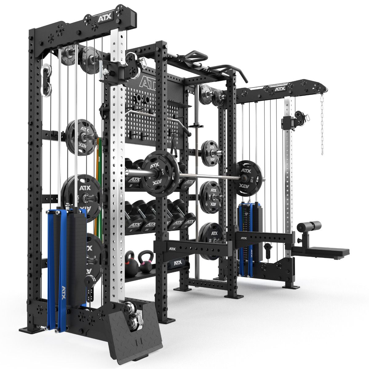 Nærbilde av pulverlakkert overflate på Multi Cable Rack & Storage Station THE WALL 70x70 mm