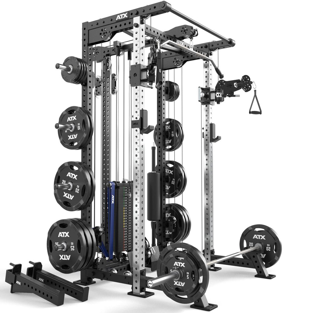Nærbilde av pulverlakkert overflate på Multi Half Rack & Pull Station 70x70mm 394 kg EN
