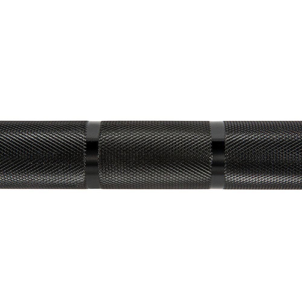 Nærbilde av belegget på Multibar / Hybridbar 20 kg black oxid/krom 28 mm grep