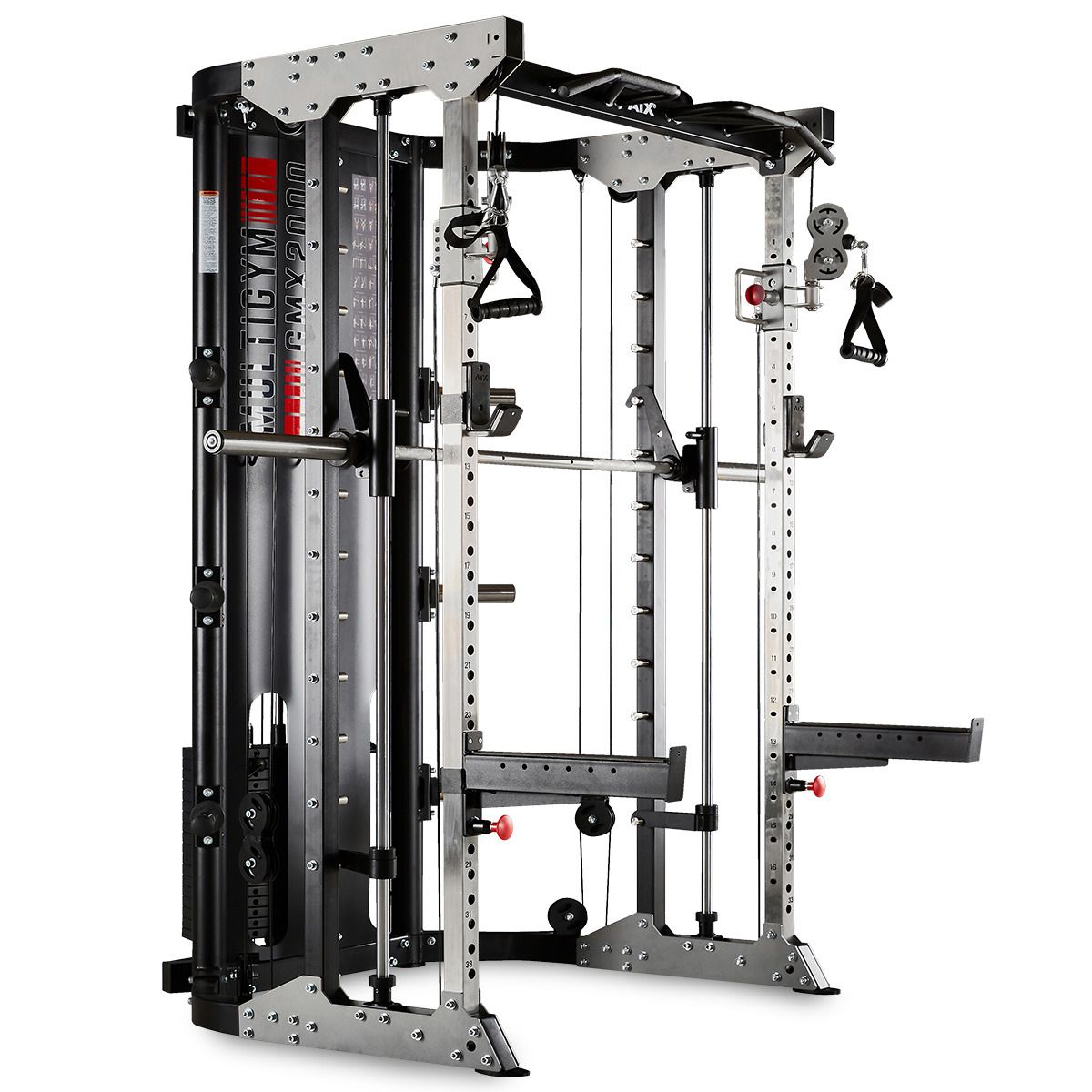 Detalj av vektstabel på Multistasjon GMX 2000 med 2 x 90 kg vektstabel og beinpress