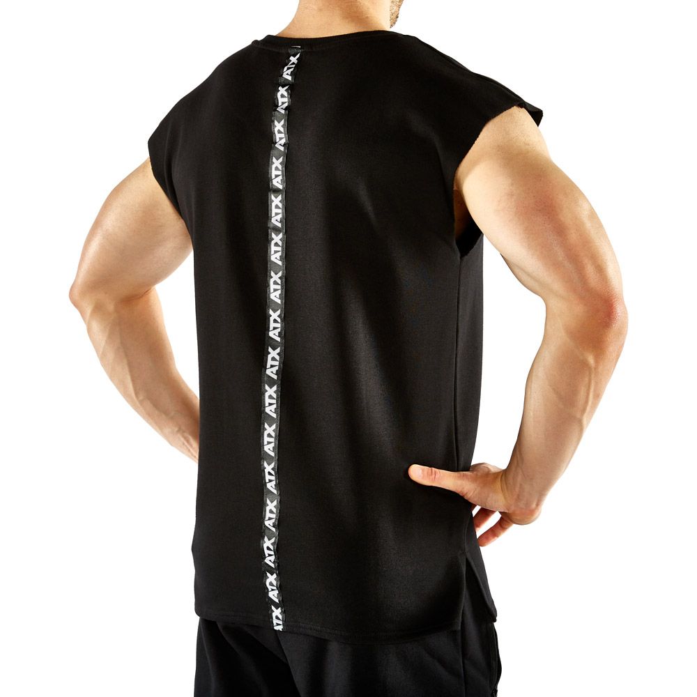 Nærbilde av stoff på muscle shirt svart 85 % bomull str. S-XL