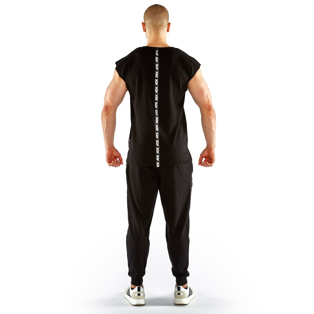 Muscle shirt svart 85 % bomull str. S-XL logo detalj