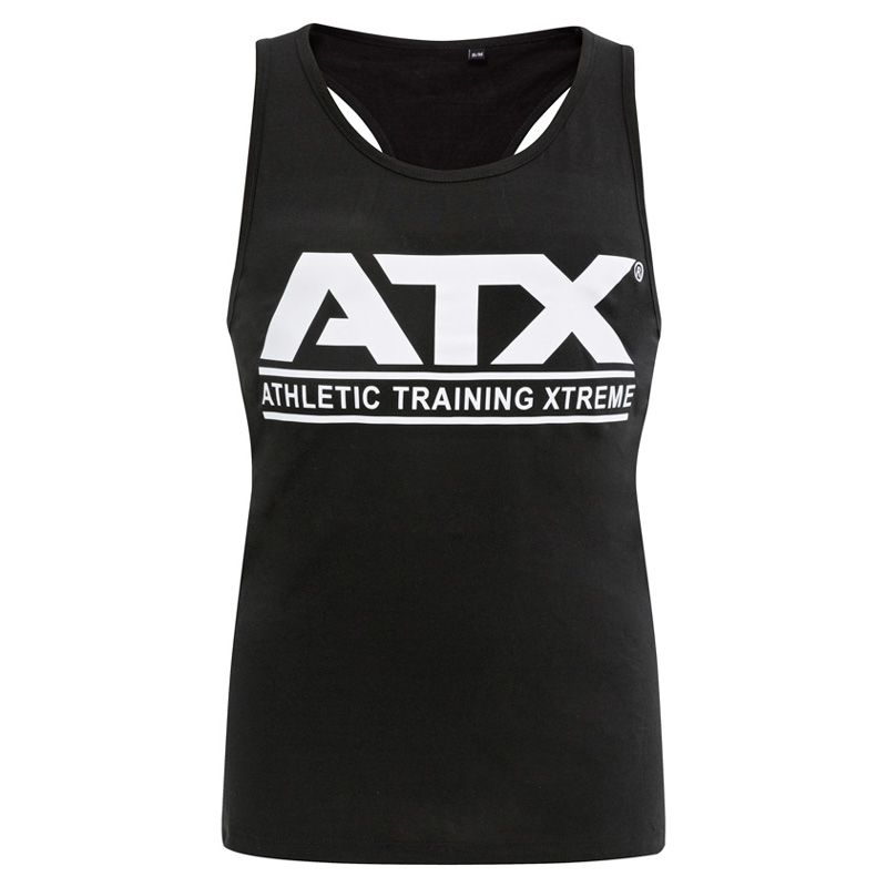 Muscle-shirt svart L/XL 100 % bomull forfra