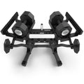Octa-Dumbbell-sett XL 2 x 36 kg med EZ Bar og stativ forfra