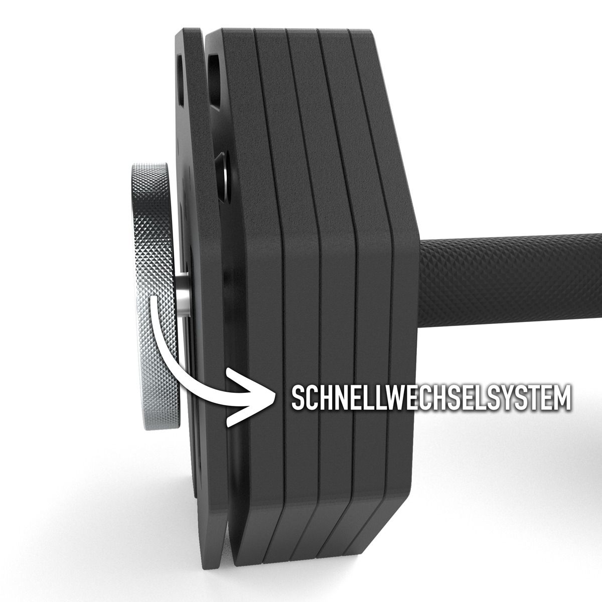 Octa-Dumbbell-sett XL 2 x 36 kg med EZ Bar og stativ sammenpakket