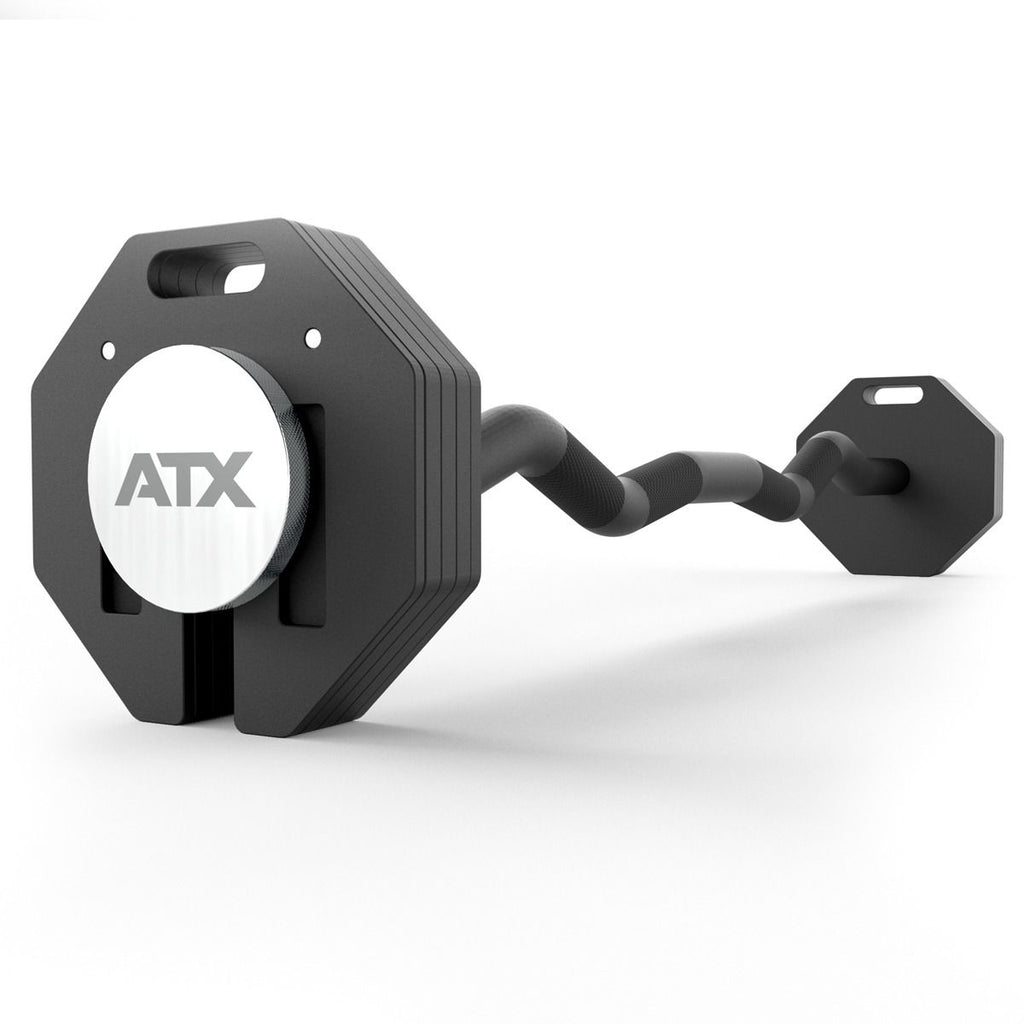Octa-Dumbbell-sett XL 2 x 36 kg med EZ Bar og stativ komplett sett