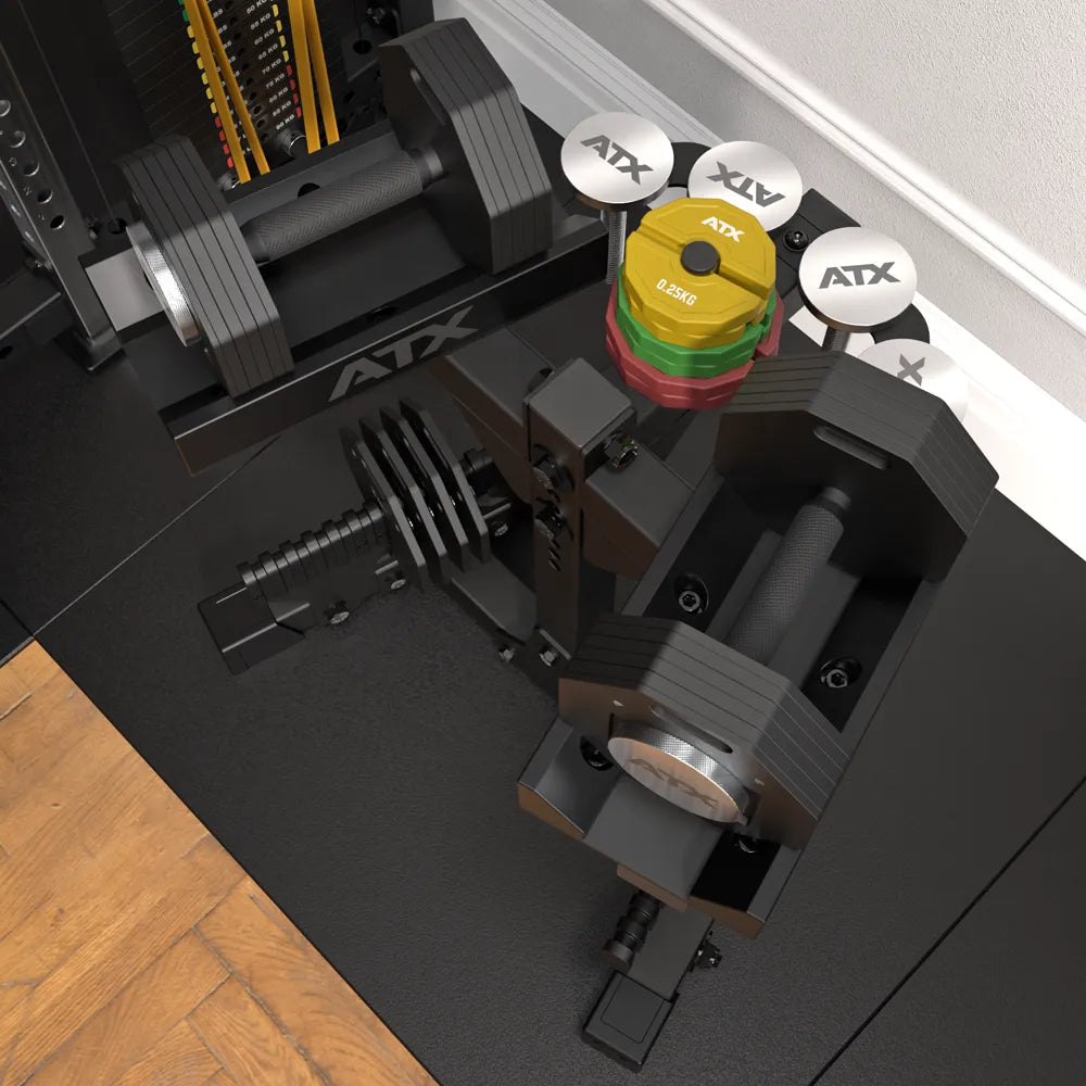 Octa Dumbbells justerbare håndvekter 2 x 24 kg vektplater detalj