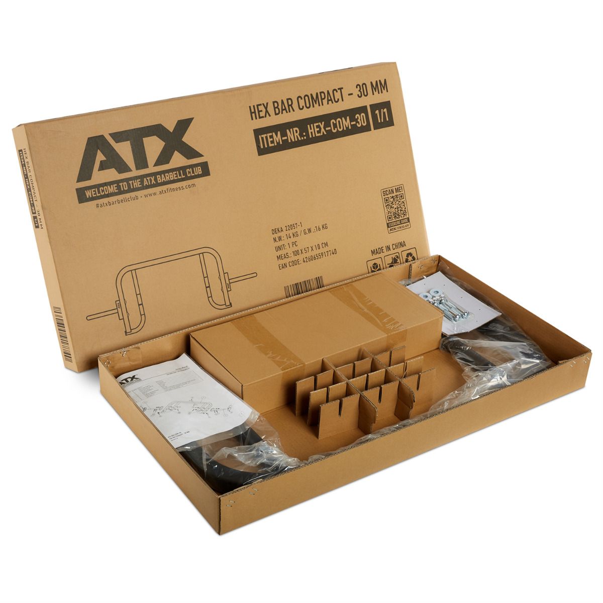 Open Hex Bar Compact 30 mm 12 kg maks 250 kg vektetikett