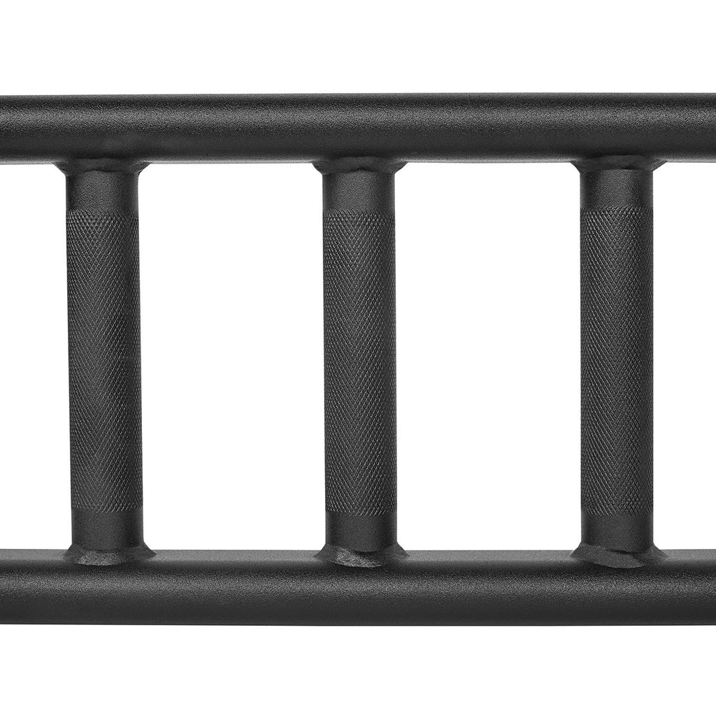 Nærbilde av glansforkrommet opptak på Parallel multi grip bar 50 mm, 200 cm, 16 kg