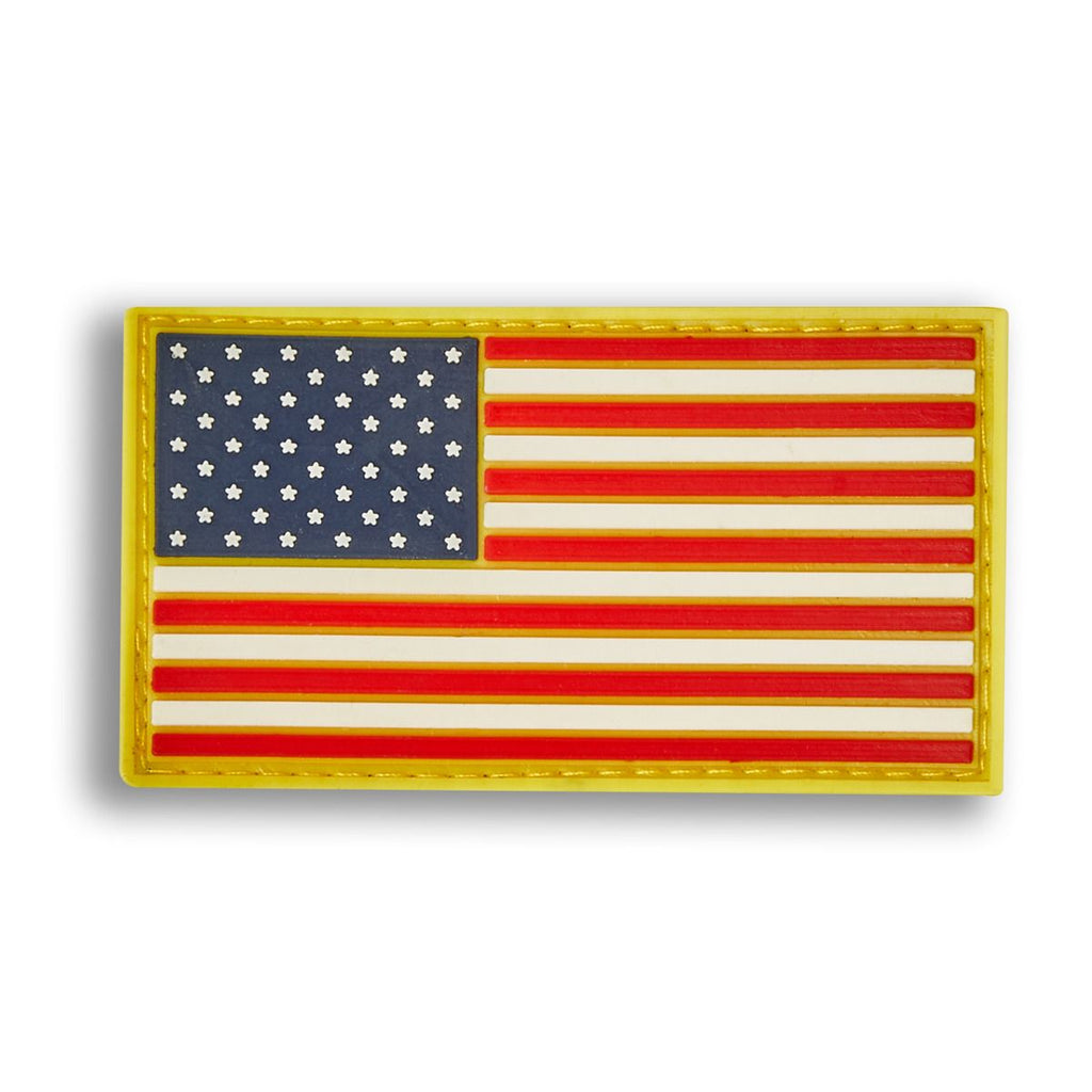 Patch USA 80x45 mm blå/hvit/rød/gull forfra