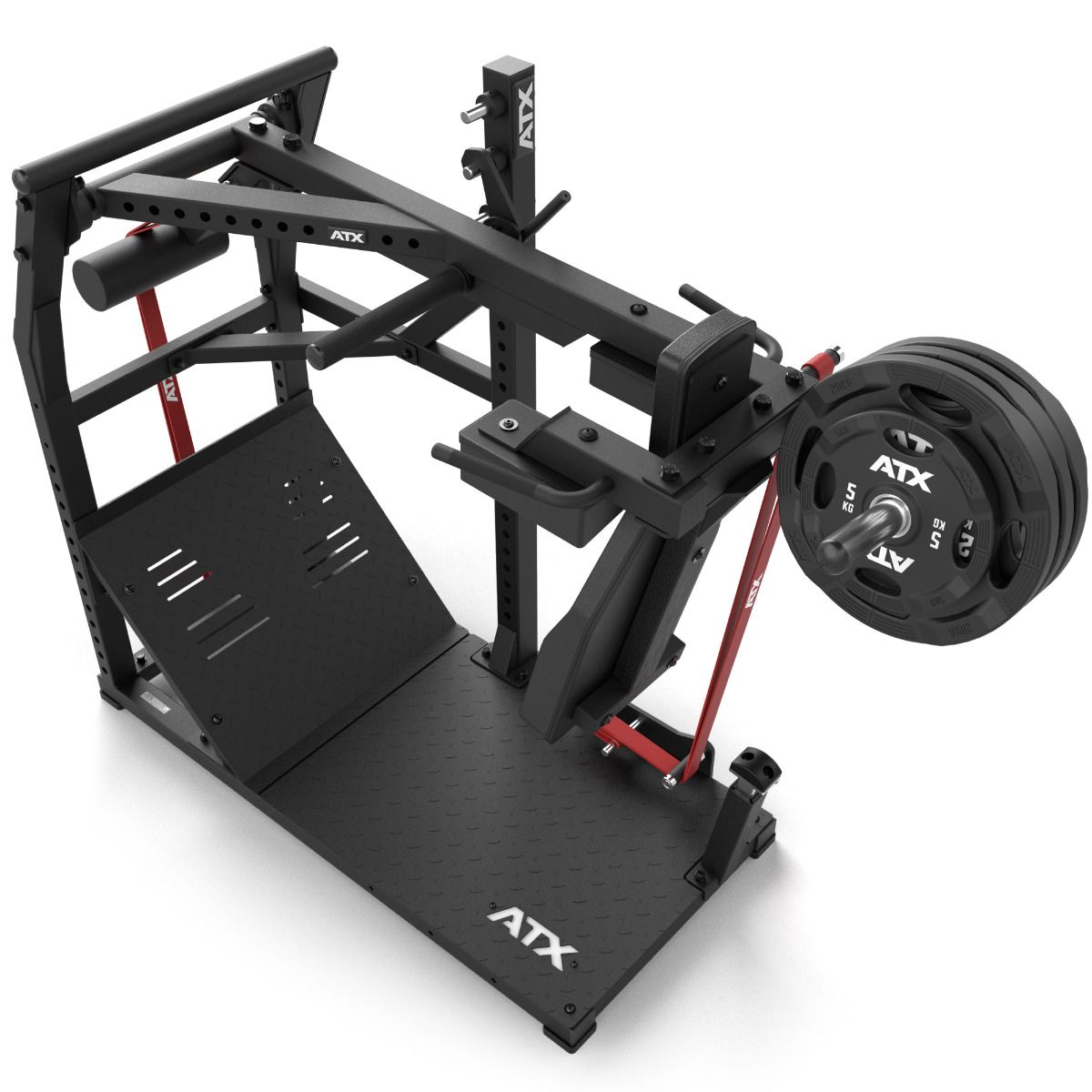 Pendulum Squat knebøymaskin 400 kg kapasitet 164 kg bakside
