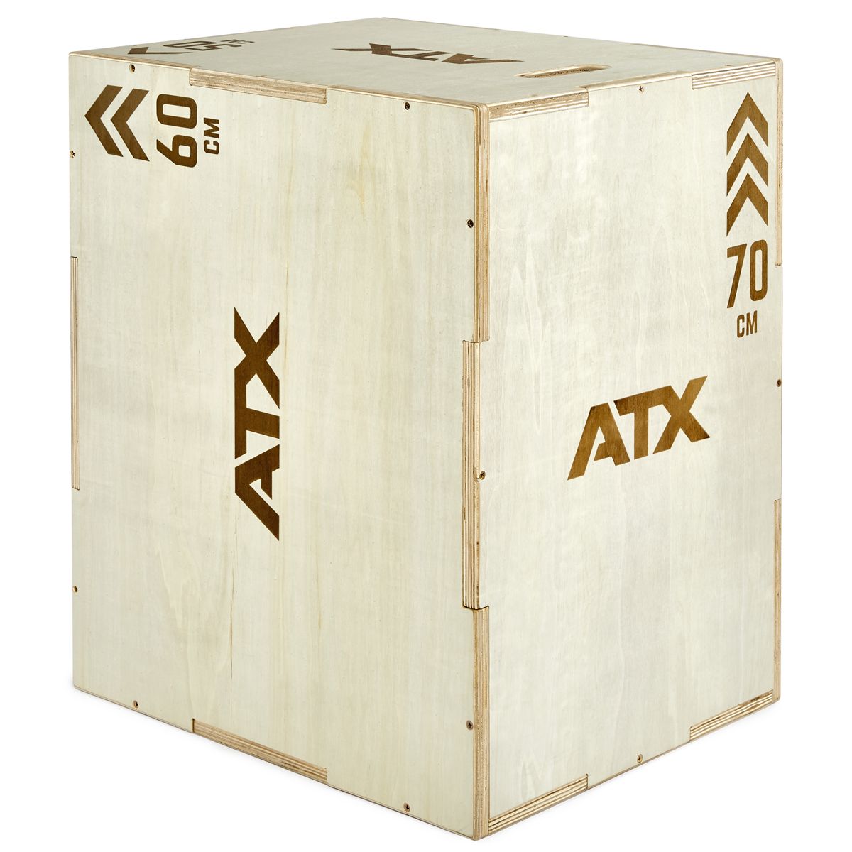 Plyo Box tre natur 50 x 60 x 70 cm tre hoppehøyder for plyometrisk trening