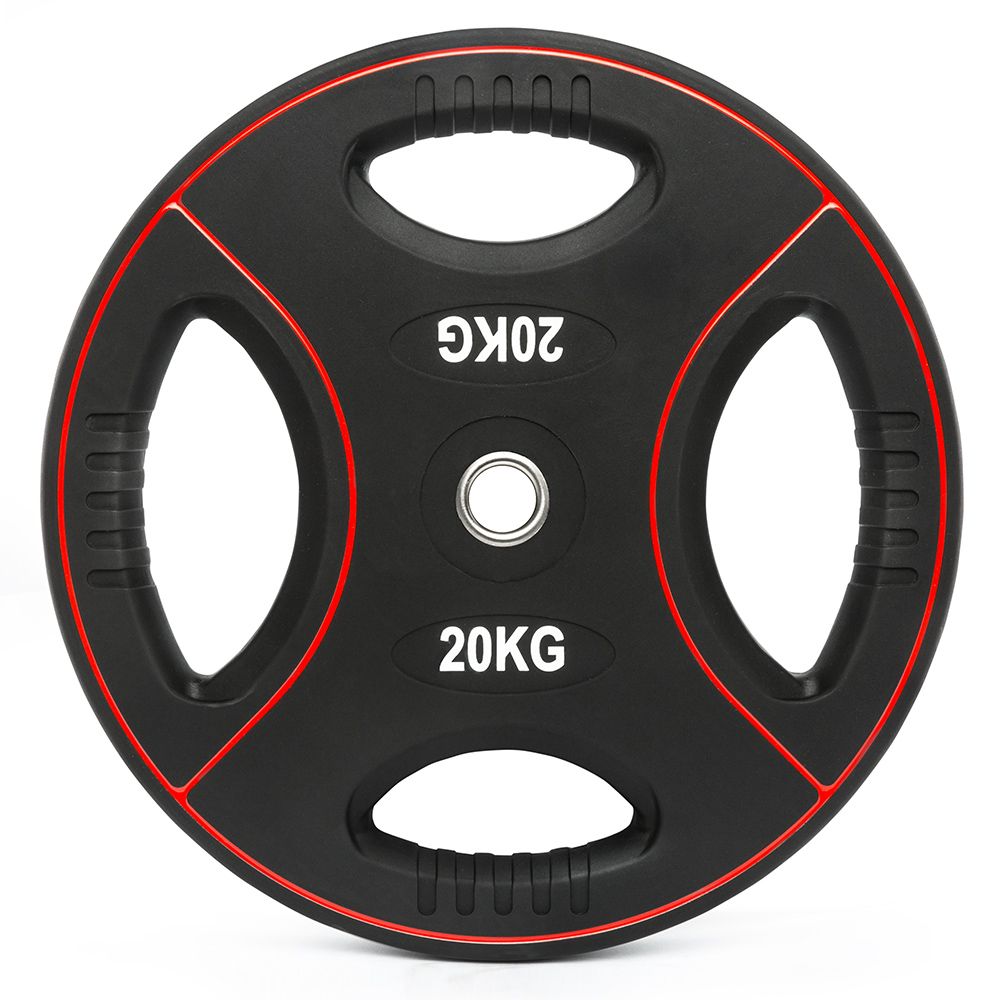 Polyuretan 4-grip vektskiver 30 mm 10 kg montert på stang