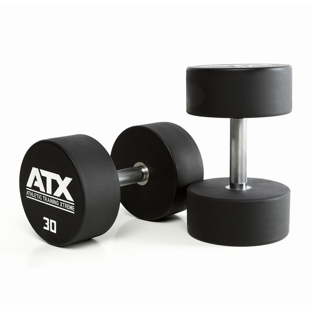 Polyuretan dumbbell kompaktsett 5–40 kg 32 mm grep side