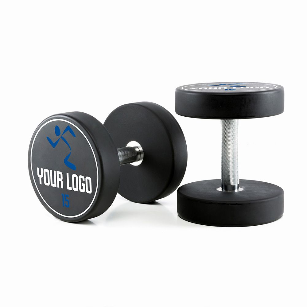 Polyuretan dumbbell-sett 5–20 kg med eget logo logo detalj