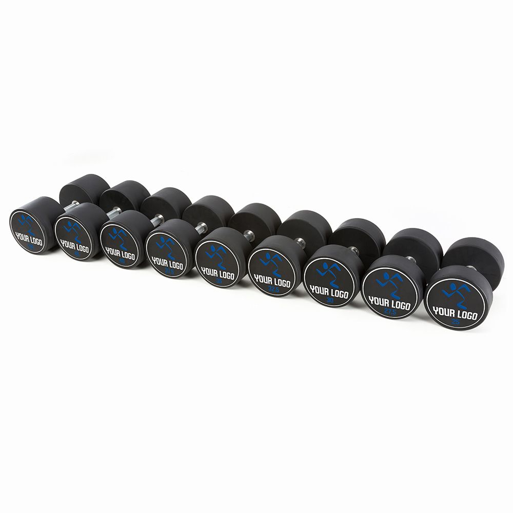 Polyuretan dumbbell-sett 5–30 kg med eget logo nærbilde