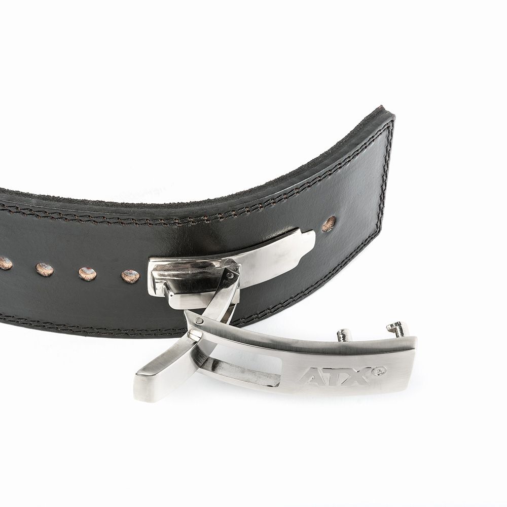 Power Belt Clip ekte skinn svart/rød størrelse M 98 cm nærbilde