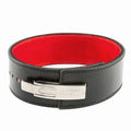 Power Belt Clip ekte skinn svart/rød størrelse S 88 cm forfra