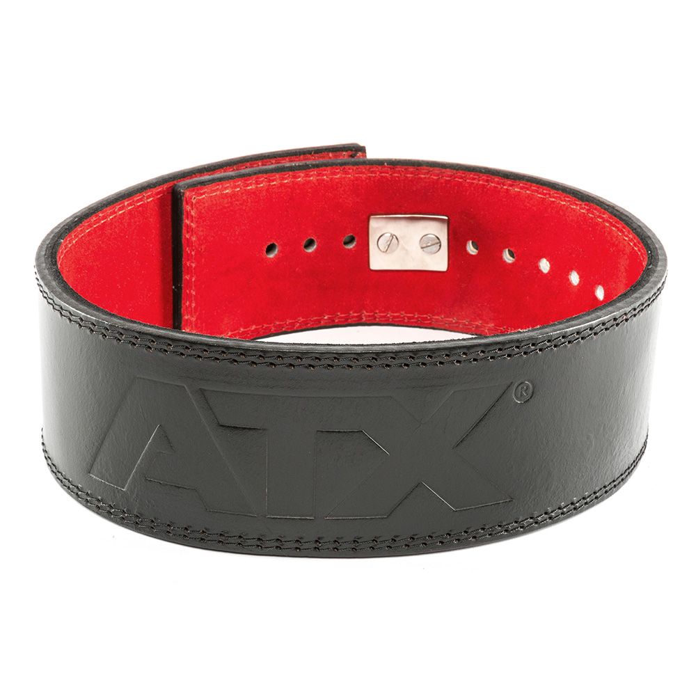Power Belt Clip ekte skinn svart/rød størrelse S 88 cm bakside