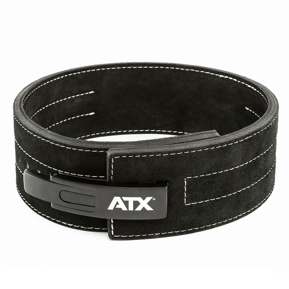 Power Belt Clip semsket skinn svart størrelse L forfra