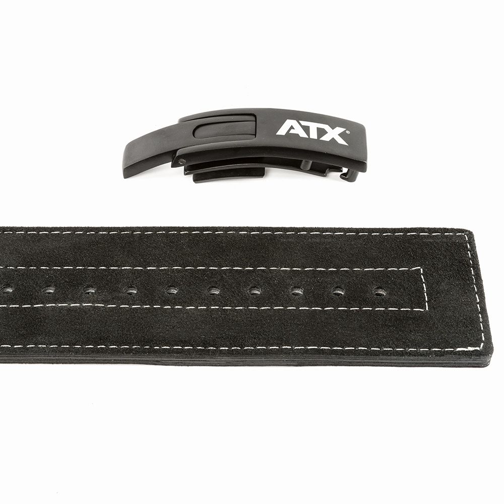 Power Belt Clip semsket skinn svart størrelse L detalj av spenne