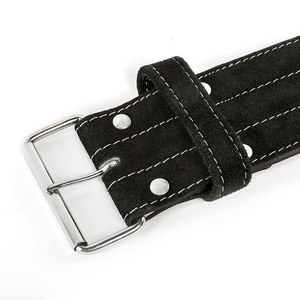 Power Belt semsket skinn svart størrelse XXL montert på person