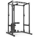 Power Rack 510 komplettstasjon med lat pulldown 100 kg forfra
