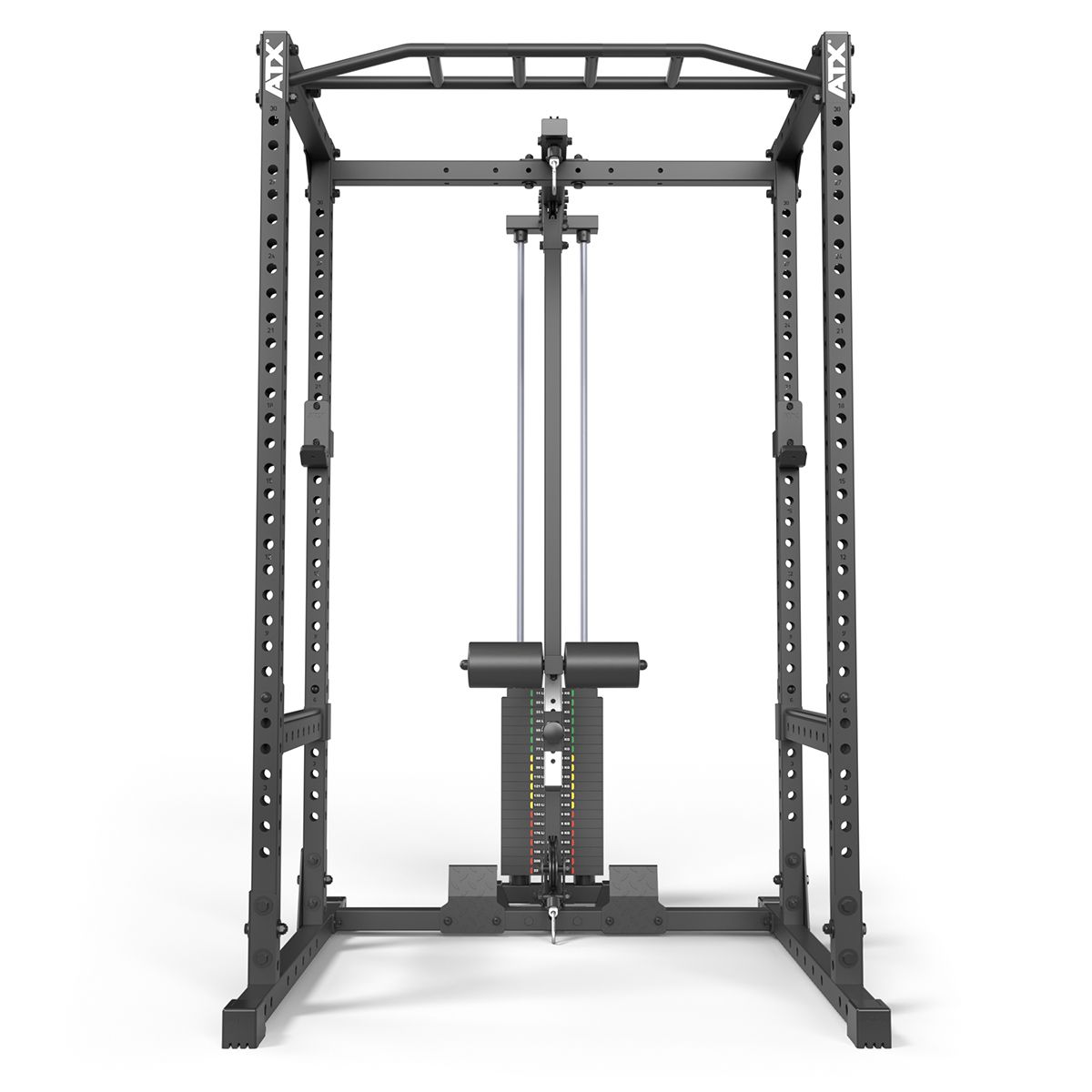Power Rack 510 komplettstasjon med lat pulldown 100 kg nærbilde av pulldown