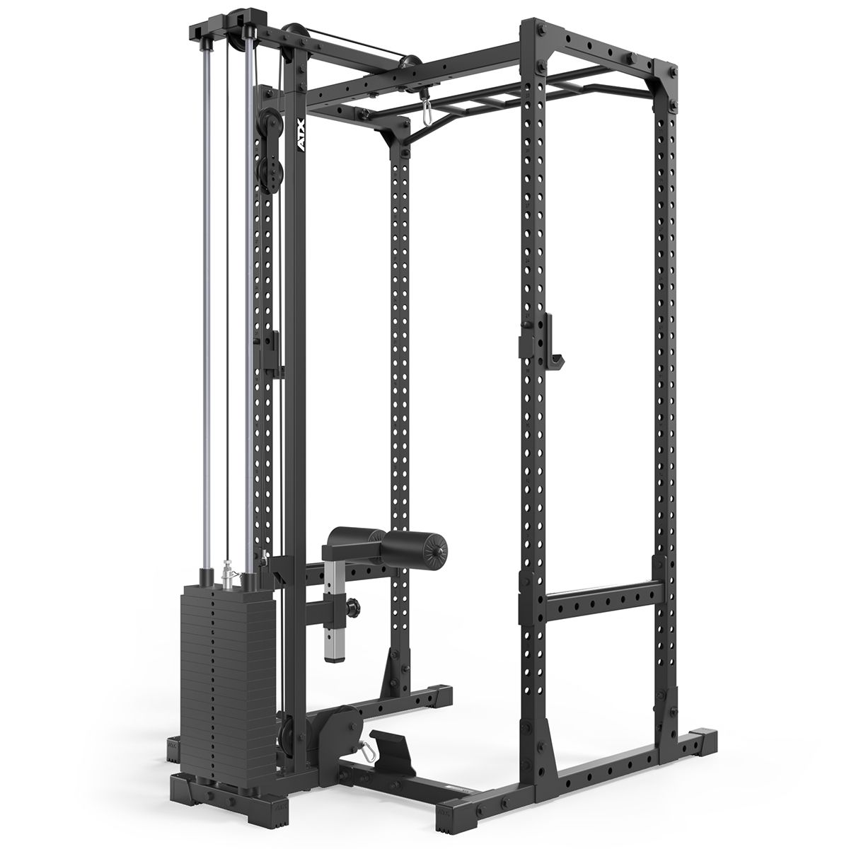 Power Rack 520 komplettstasjon med lat pulldown 100 kg nærbilde