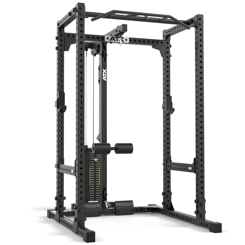 Power Rack 640 med Lat Pulldown stabelvekter 195 cm høyde bakside