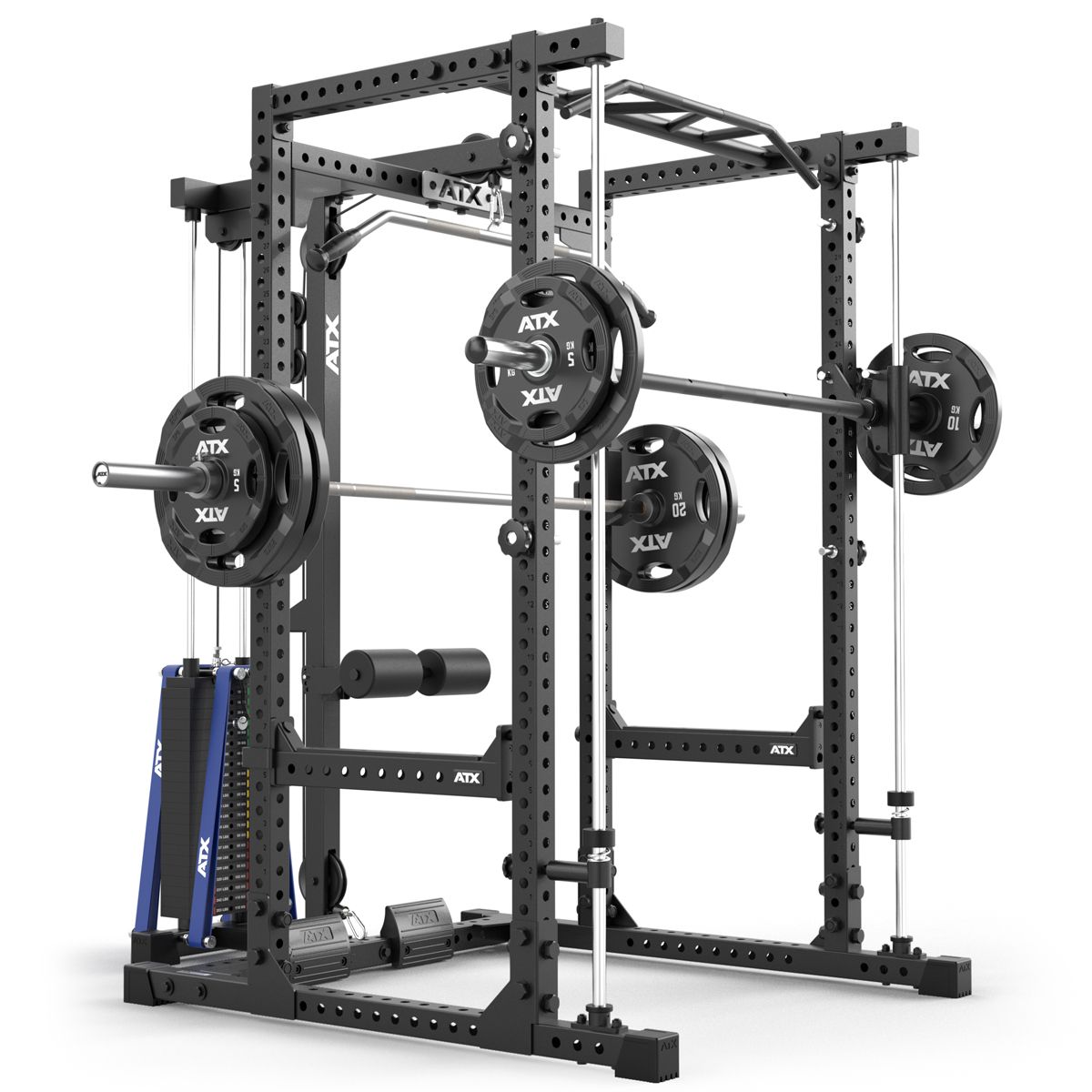 Power Rack 640 komplettsett 195 cm med stablebare vekter detalj