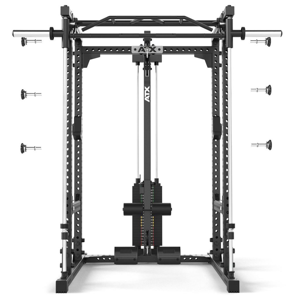 Power Rack 640 komplettsett 195 cm med stablebare vekter nærbilde