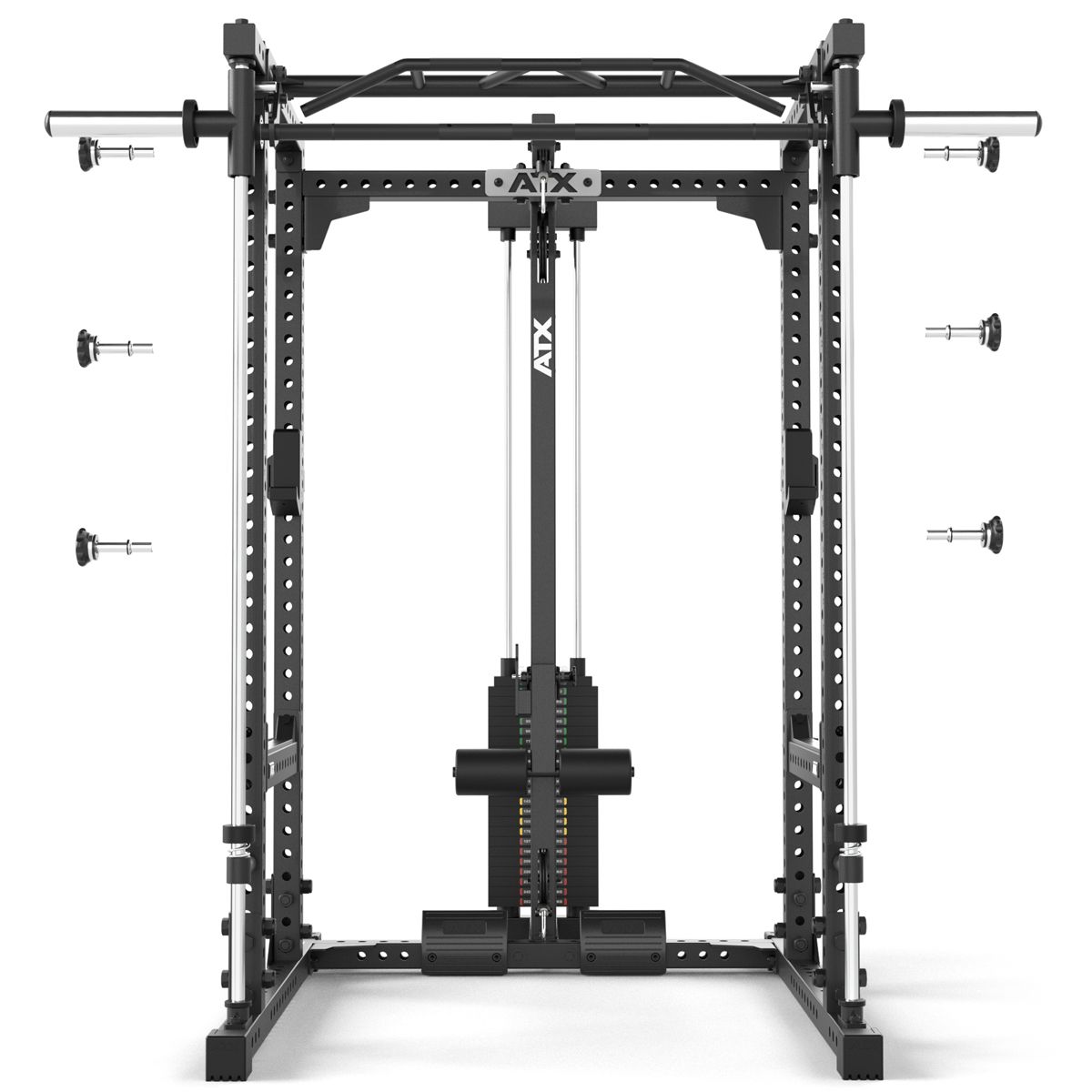 Power Rack 640 komplettsett 195 cm med stablebare vekter nærbilde