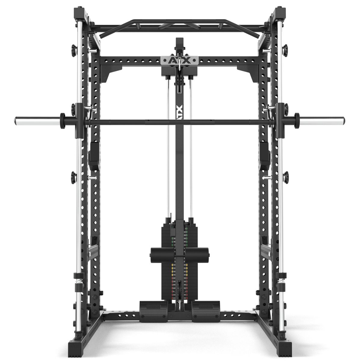 Power Rack 640 komplettsett 195 cm med stablebare vekter side