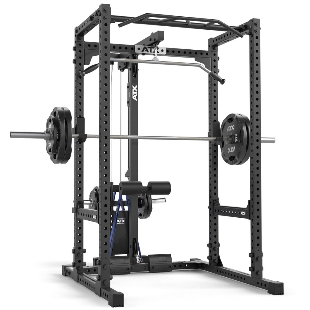 Power Rack 640 med Lat Pulldown vektskiver 195 cm høyde forfra