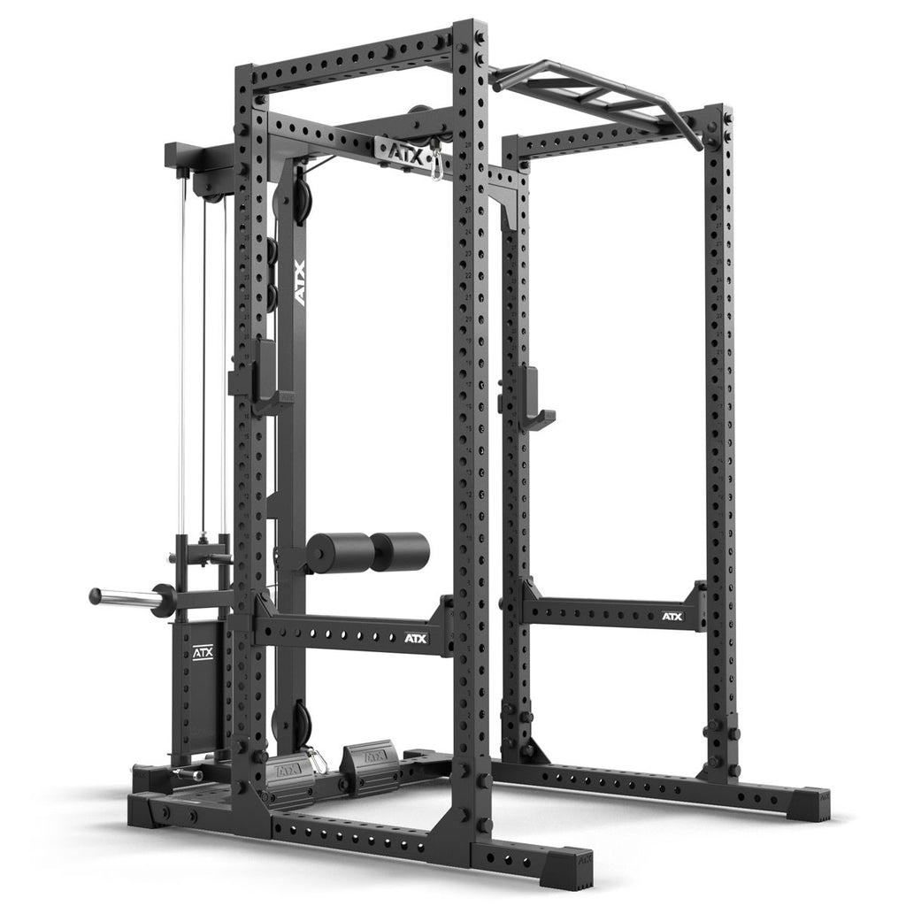 Power Rack 640 med Lat Pulldown vektskiver 195 cm høyde montert i treningsrom
