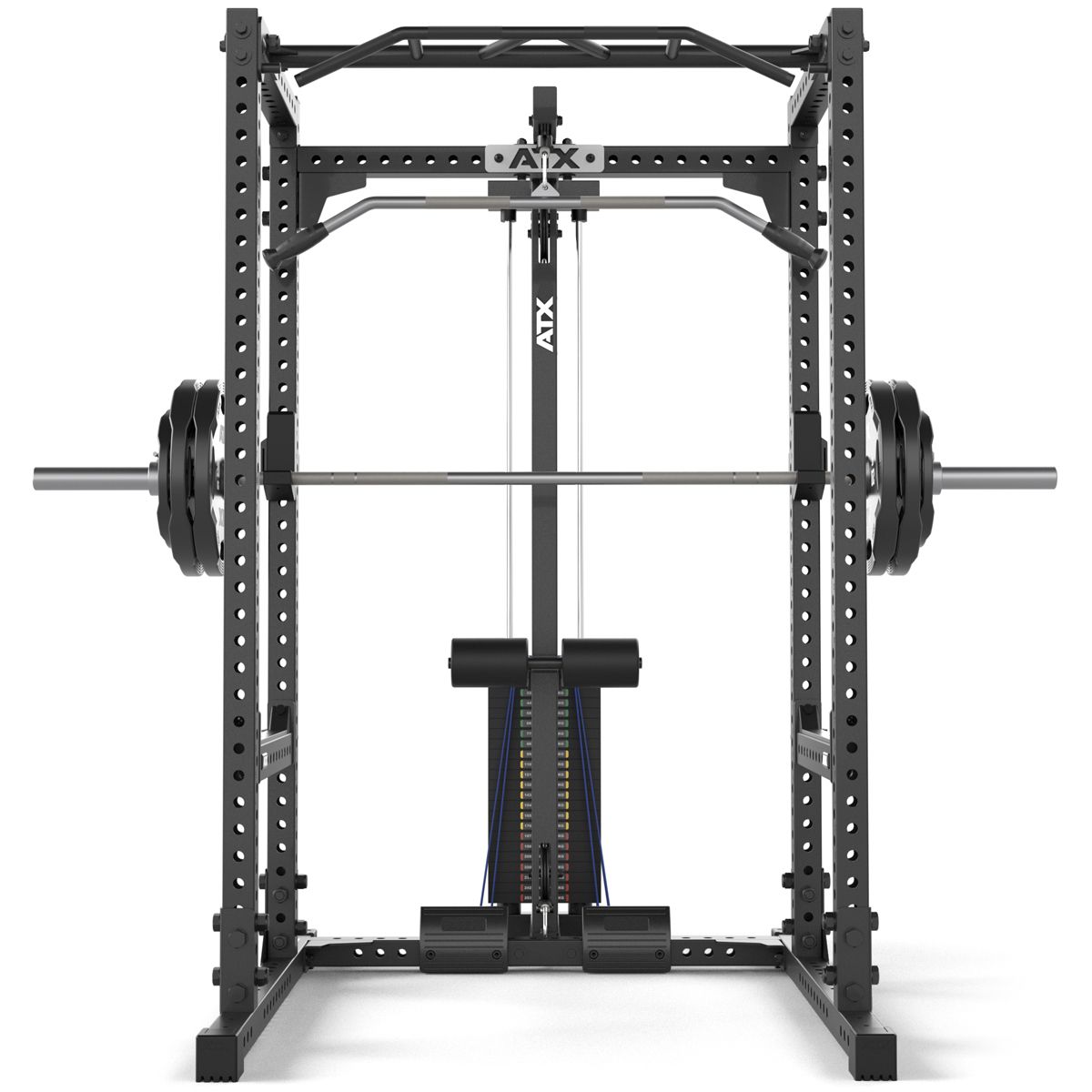 Nærbilde av pulverlakkert overflate på Power Rack 640
