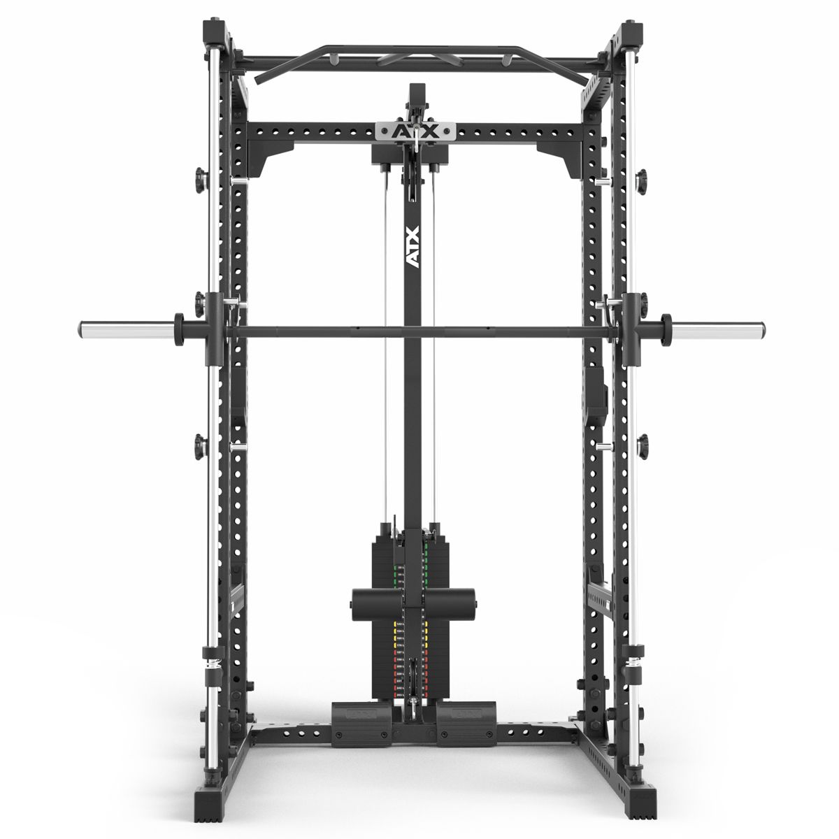 Power Rack 660 komplettsett med stabelvekter 215 cm høyde nærbilde av stabelvekter