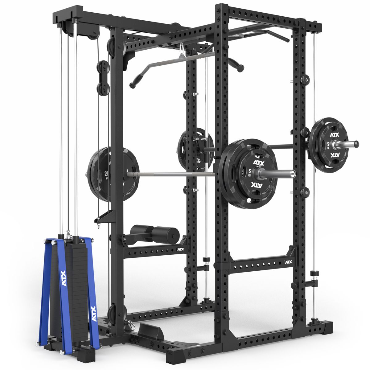 Power Rack 660 komplettsett med stabelvekter 215 cm høyde detalj av skruer
