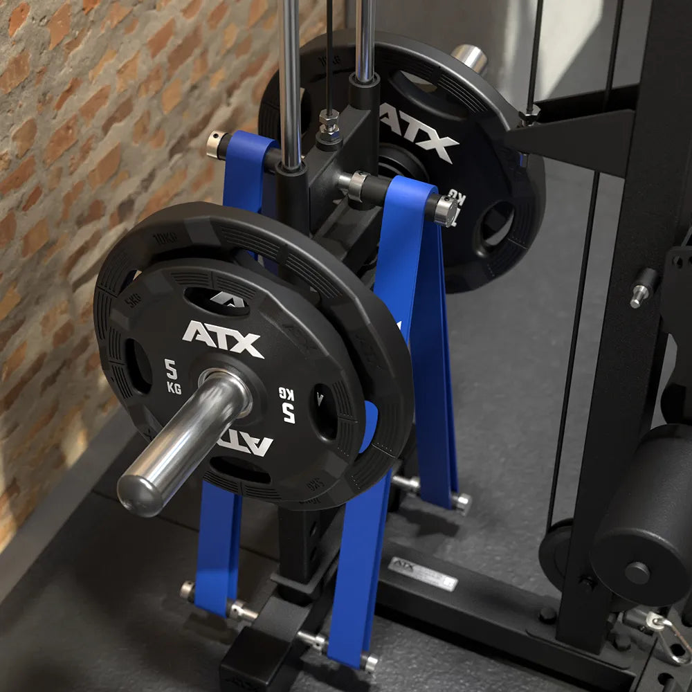 Power Rack 660 med Lat Pulldown vektskiver 215 cm høyde nærbilde av håndtak
