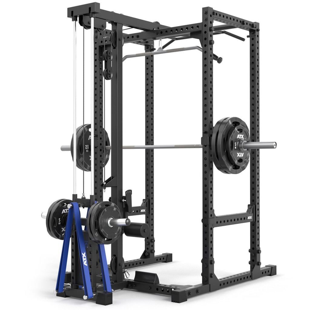Power Rack 660 med Lat Pulldown vektskiver 215 cm høyde sideprofil